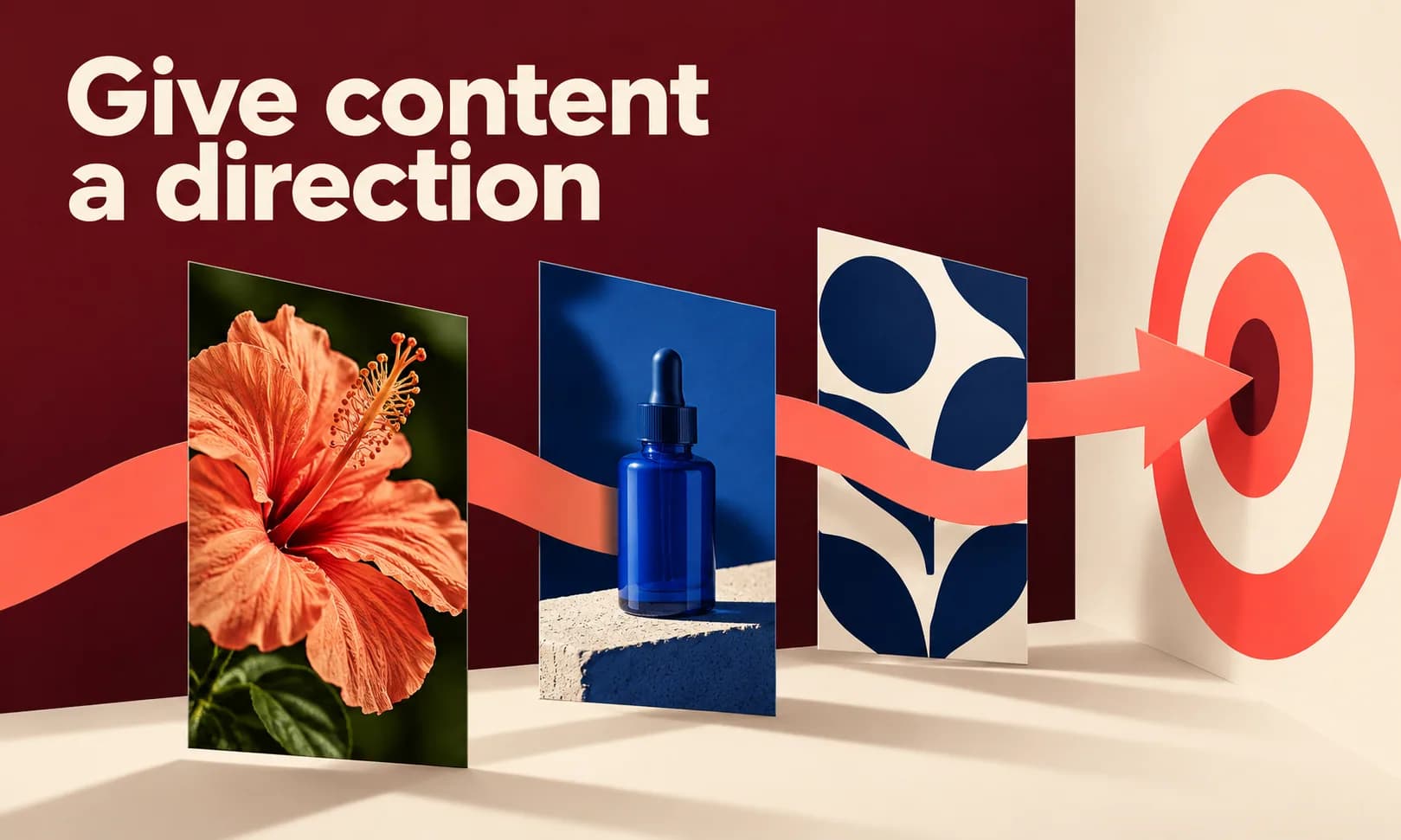 Give content a direction. Generated promotional service illustration; not a client deliverable.