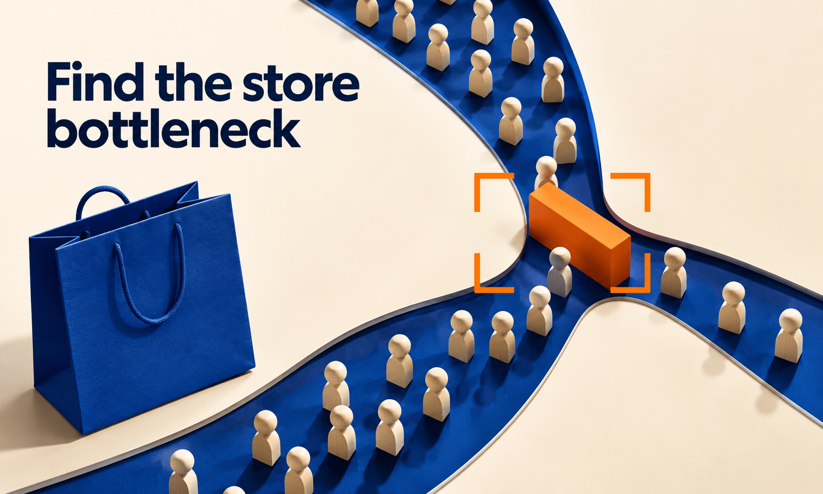 Find the store bottleneck. Generated promotional service illustration; not a client deliverable.