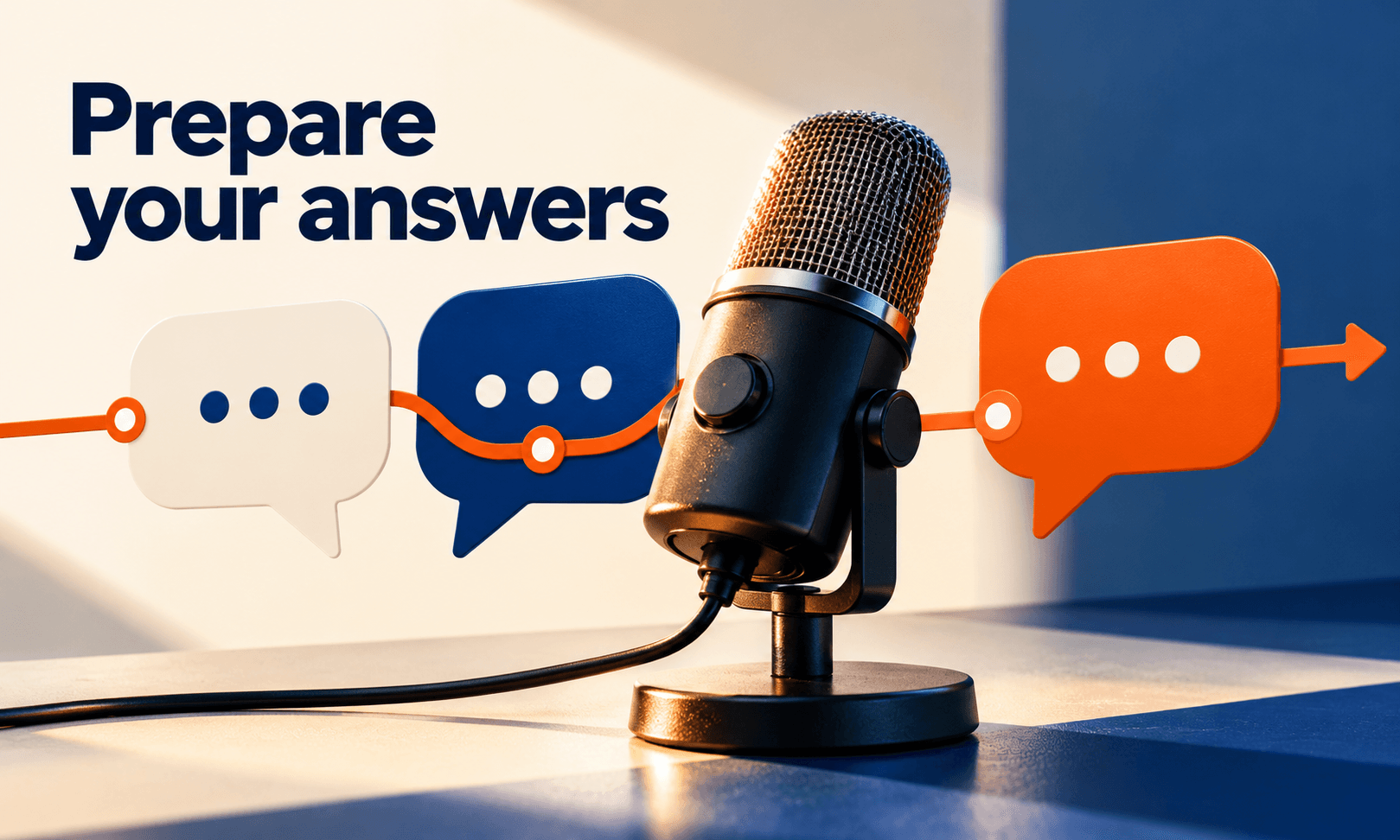 Prepare your answers. Generated promotional service illustration; not a client deliverable.