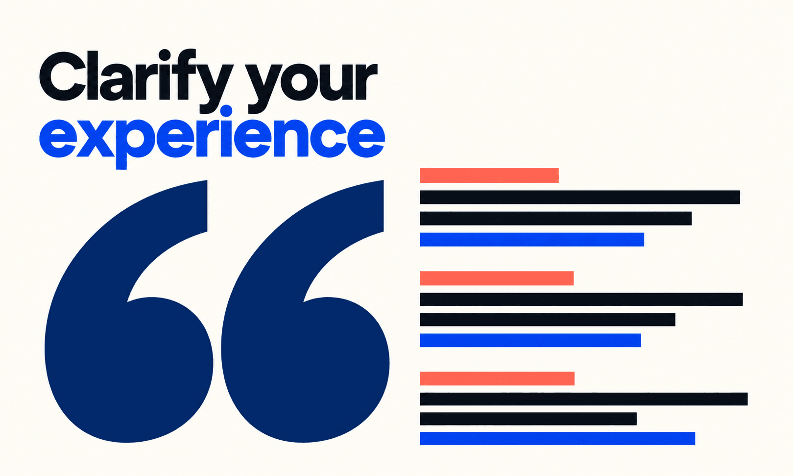Clarify your experience. Generated promotional service illustration; not a client deliverable.